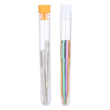 Imagem de lyrlody Agulhas de Fio de Aço Inoxidável, Agulhas de Costura Cegas Grandes de 3 Tamanhos Com Garrafa de Armazenamento para tricô, crochê, Costura, Acolchoamento, Tecelagem