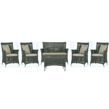 Imagem de Jogo Sofá 4 Poltronas E Mesa Igapó Fendi E7 Trama Original Verde