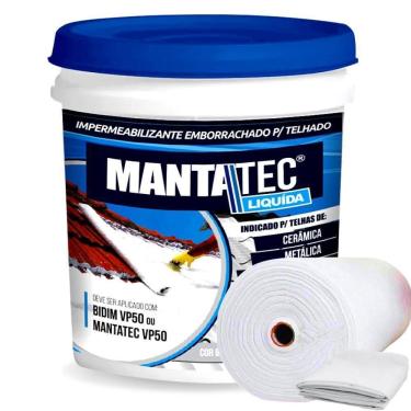 Imagem de Kit Manta Liquida Emborrachada 12Kg + 10M2 Bidim Cor Cinza