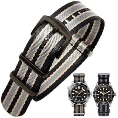 Imagem de Aoeiwv Pulseira de relógio de nylon balístico militar de 20 mm, 22 mm, com fivela pesada, macia, durável, impermeável, pulseira de reposição de nylon premium para homens e mulheres