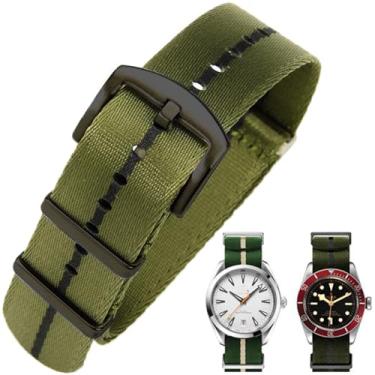 Imagem de Aoeiwv Pulseira de relógio de nylon balístico militar de 20 mm, 22 mm, com fivela pesada, macia, durável, impermeável, pulseira de reposição de nylon premium para homens e mulheres