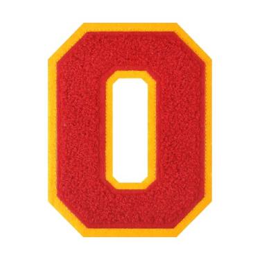 Imagem de 1 peça de patch de letra de chenille vermelho de 11,4 cm – Remendos do alfabeto para roupas, jaquetas, mochilas, chapéus para decoração personalizada, nome personalizado e artesanato. (O)