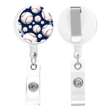 Imagem de Carretel de crachá, suporte retrátil para crachá de enfermeira com clipe jacaré, crachá, crachá para escritório, estudante, médico, enfermeira (pacote com 2 bolas fofas)