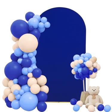 Imagem de FEINIGESI Capa Para Arco De Casamento 2 Metros, Azul Royal, Spandex, Com Ajuste, Topo Redondo, Cobertura Dupla Face, Fundo Chiara Banquete, Festa Aniversário, Cerimônia, Chá Bebê, Decoração
