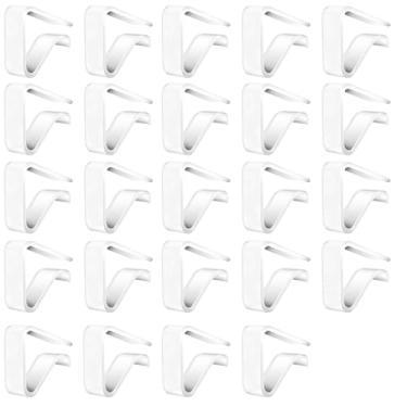 Imagem de 24 peças de clipes de toalha de mesa transparentes grandes – suportes de cobertura de mesa de plástico durável, grampos transparentes à prova de vento para festas internas e externas, casamento, Natal