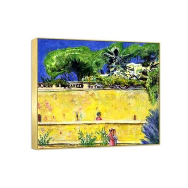 Imagem de BMZFYBS Famosa imagem de paisagem de arte de parede - impressões em tela - terraço - pintura com moldura dourada para sala de estar banheiro decoração de casa 30 x 35 cm 12 x 13 polegadas