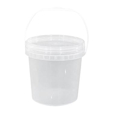 Imagem de Fenteer Lata de tinta, balde de tinta de 5 litros com tampa, balde de armazenamento para pintura de garagem, casa e viagem, Claro