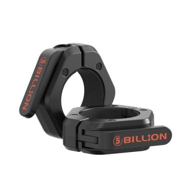 Imagem de Clipes de barra (par), braçadeiras de barra, grampos olímpicos de liberação rápida com aderência TPR antiderrapante, coleiras de barra para levantamento de peso seguro e levantamento de peso