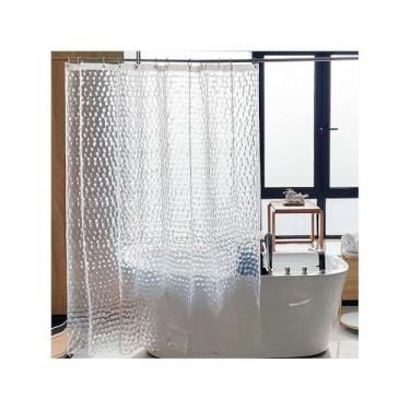 Imagem de IGYYO Cortina de chuveiro transparente para banheiro cortina de chuveiro transparente EVA impermeável com 12 ganchos de plástico