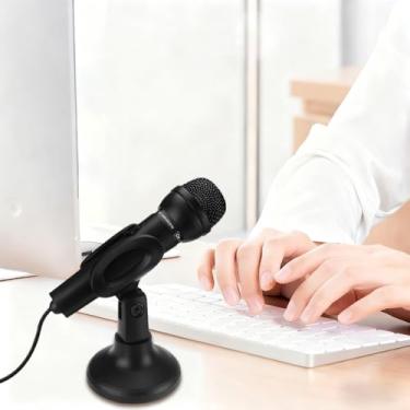 Imagem de Microfone de 3,5 mm com tripé – microfone externo para computador – jogos, streaming, reuniões, podcasts, gravação e mais – ajustável e portátil