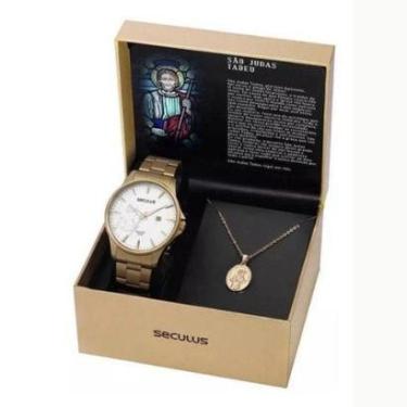 Imagem de Relógio Seculus Masculino S.Judas Tadeu 35014GPSKDA1K1-Unissex