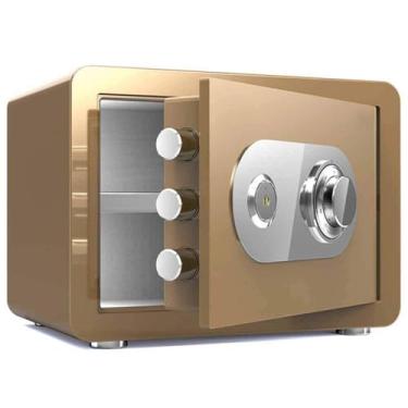 Imagem de Cofre de segurança à prova d'água à prova de fogo com trava de código mecânico, fechadura digital e estrutura de aço para casa e escritório, protege dinheiro, joias, passaportes e documentos, preto