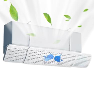 Imagem de Defletor de ar condicionado, defletor de ar condicionado ajustável, sem bloqueador de perfuração, de ângulo de 180 graus para instalação de ventilador de aquecedor doméstico