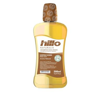 Imagem de Enxaguante Bucal Hortelã Nobre Vegano Antisséptico 500ml Hillo, Livre de Ingredientes de Origem Animal, Sem Álcool e Sem Flúor