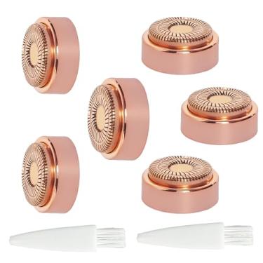 Imagem de Segunda Geração de Cabeças Substituição para Remoção Pelos Faciais Compatível com o Dispositivo Finishing Flawless - 6 e 2 Pincéis Placado Ouro 18 Quilates Indolor Todos os Tipos Pele