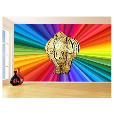 Imagem de Papel De Parede 3D Animais Pop Art Rinoceronte 3,5M Pxa500 - Você Deco
