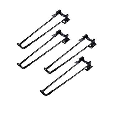Imagem de ZJYWMM 4 peças perna de mesa dobrável pernas de metal móveis pés 2 hastes fio de ferro pernas base de mesa pés de armário para mesa de café, mesa de laptop ou mini mesa (43 cm/17,0 pol)