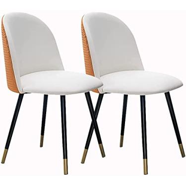 Imagem de Conjunto de cadeiras de jantar – Cadeiras de canto de cozinha, cadeiras de jantar de cozinha, conjunto de 2 cadeiras de sala de estar, balcão, cadeira lateral de couro PU à prova d'água com pernas de