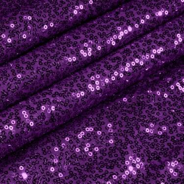 Imagem de Vonty Tecido de lantejoulas da The Yard - Tecido de lantejoulas roxas de 2 metros, tecido de glitter brilhante tecido de malha de sereia para costurar, vestido de casamento, toalha de mesa, decoração