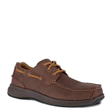 Imagem de Florsheim Work Bayside Sapato masculino de bico de aço com cadarço marrom - 38 GG