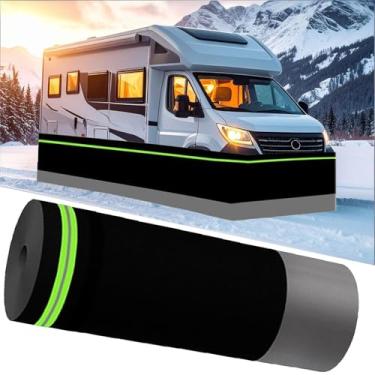 Imagem de Saia de trailer para o inverno - Saia de trailer resistente à prova de vento resistente a UV resistente a UV com cabo de bloqueio, 15,8 m x 0,8 m | Serve para trailer de viagem pequeno e trailer