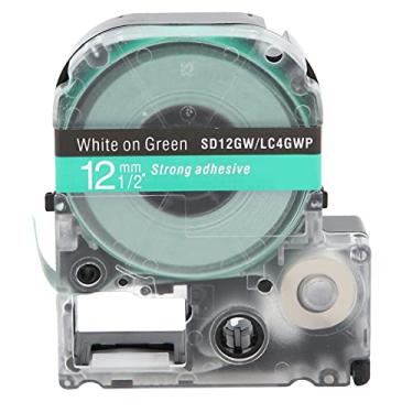 Imagem de Fita de rotulagem resistente à corrosão, resistência ao desgaste, 12mm, etiqueta anticorrosão, adesivos para animais de estimação para impressora king jim, material escolar, uso (Texto branco de 12