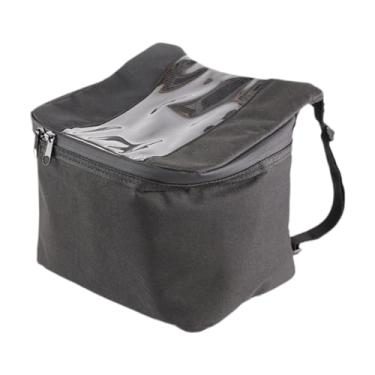 Imagem de Vaveren Bolsa frontal para guidão de motocicleta com capa de chuva, bolsa de selim universal à prova d'água para motocicleta, ideal para viagens, ciclismo, L Vertical