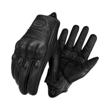 Imagem de Luvas De Couro Para Motocicleta Impermeáveis E Respiráveis, Dedo Intei