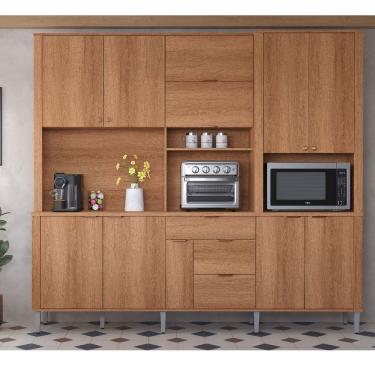Imagem de Armário De Cozinha 10 Portas 4 Gavetas Astra Jequitibá - Lukaliam