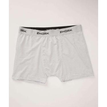 Imagem de Cueca Boxer Listrada Masculina-01102 - ZHORK, Branco, P