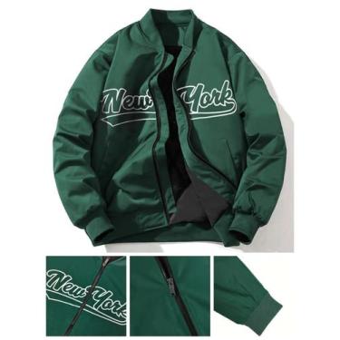 Imagem de Jaqueta Bomber Masculina NEW YORK com Zíper - ElaShopp, Verde, P