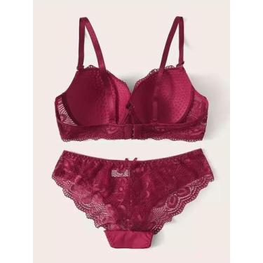 Imagem de Conjunto de Lingerie Transparente Floral com Aro, 2 Peças ElaShopp