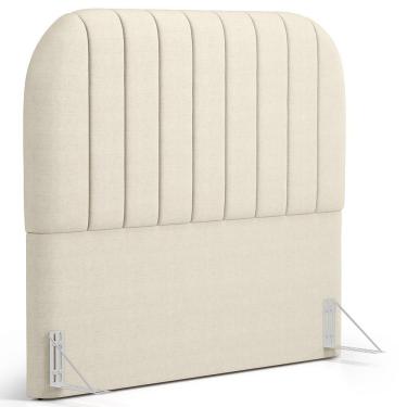 Imagem de Cabeceira Cama Box Casal Estofada Orgânica 140cm Alice W01 Facto Pérola Metalizado - Lyam Decor