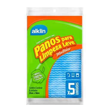 Imagem de Limpeza Leve 33x50 cm c/ 5 unid., Alklin, Azul