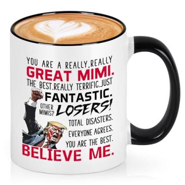 Imagem de Cabtnca Presentes de Dia das Mães Mimi, Presentes Mimi para Dia das Mães, Natal, Presente para a Vovó de Netos Neta, Caneca de Café Trump Engraçada, 325 ml