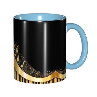 Imagem de Zeraoke Novel Music Note Print Canecas de café criativas, personalizadas, presente para família, tamanho de 325 ml, unissex