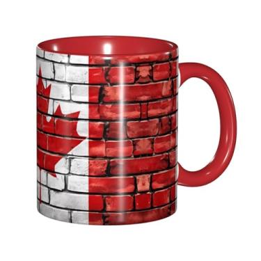 Imagem de Zeraoke Canecas de café criativas com impressão de bandeira canadense, personalizadas, presente para família, tamanho de 325 ml, unissex