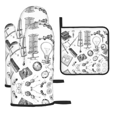 Imagem de Physics – Conjunto de cozinha essencial com 3 peças, luvas resistentes ao calor e aderência da tampa, proteção para churrasco no forno, design de armazenamento suspenso.