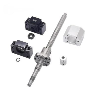 Imagem de Conjunto SFU1605: SFU1605 Parafuso de esfera laminado C7 com extremidade usinada + porca esférica 1605 + carcaça da porca + suporte de extremidade BK/BF12 + acoplador RM1605 (650 mm)