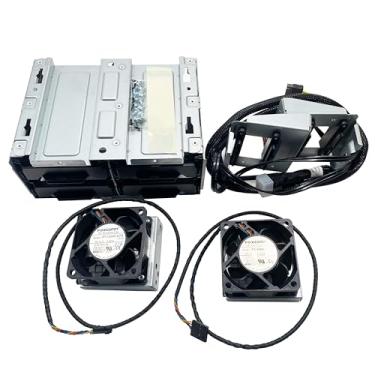 Imagem de BestParts Kit de atualização de 4x 2,5 compartimentos de unidade compatível com Dell Precision T7910 Workstation W80XH 6.3 cm gaiola de disco rígido HDD bandeja ventilador cabo SAS