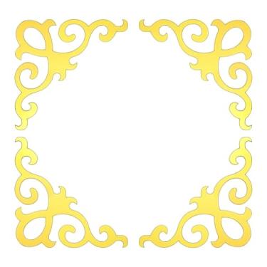 Imagem de Adesivo de parede autoadesivo premium, 8 peças 20 cm acrílico espelho parede armário adesivo diagonal canto fundo decoração de parede adesivos de flores diagonais