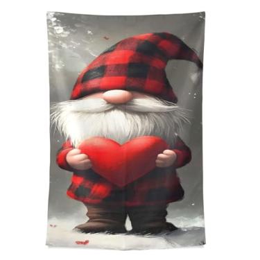 Imagem de STAYTOP Tapeçaria de parede de gnomo fofo para decoração de casa, decoração de dormitório, sala de estar, quarto, tapete de parede (60 × 40 pol)