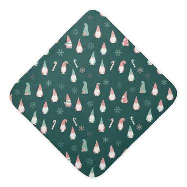 Imagem de Burbuja Toalha de banho de bebê Gnomos Snowflakes - Toalha com capuz de musselina macia e absorvente para recém-nascidos, 76 x 76 cm