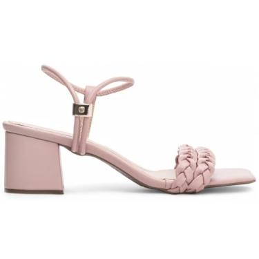 Imagem de SANDALIA FEMENINA TORRICELLA NAPA ROSA ENFEITE EM ABS PARA AJUSTES SALTO GROSSO MEDIO,NÚMERO 39