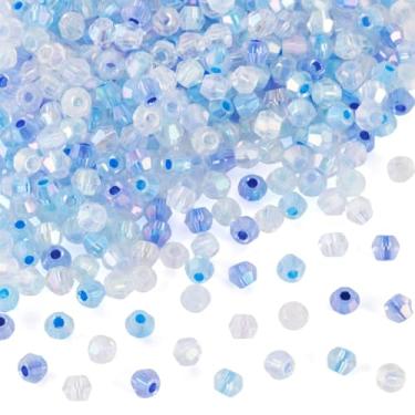 Imagem de Cheriswelry 405 peças de contas de vidro de cristal facetadas contas de vidro bicone para fabricação de joias 3,5 x 4,5 mm sino de vento suprimentos de brinco para pulseira faça você mesmo colar joias