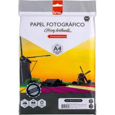 Imagem de Papel Fotográfico INKJET A4 GLOSSY Brilhante 115G Pacote com 50 Folhas