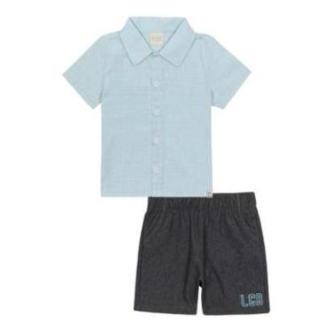 Imagem de Conjunto Infantil LucBoo Camisa e Bermuda Cotton Jeans Menino-Masculino