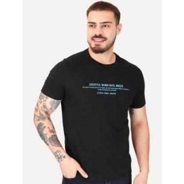 Imagem de Camiseta Calvin Klein Jeans Masculina Warm Days Preta-Masculino
