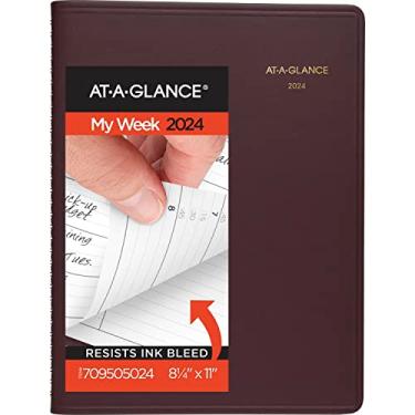 Imagem de AT-A-GLANCE Planejador semanal de agendamentos 2024, 21,5 cm x 28 cm, grande, Winestone (709505024)