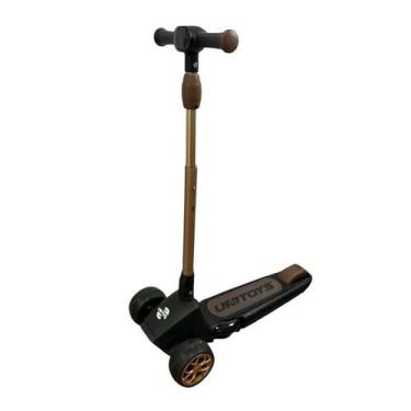 Imagem de Patinete Infantil Preto Com Led Nas Rodas Guidão Ajustável - Unitoys